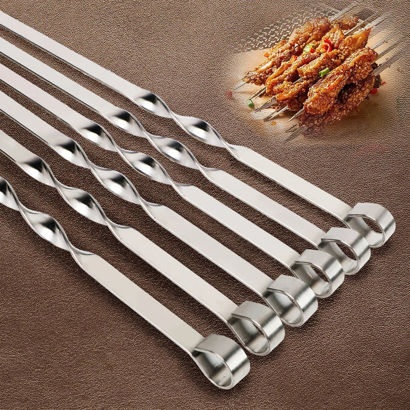 Espetos de Churrasco em Aço Inoxidável 6Pcs