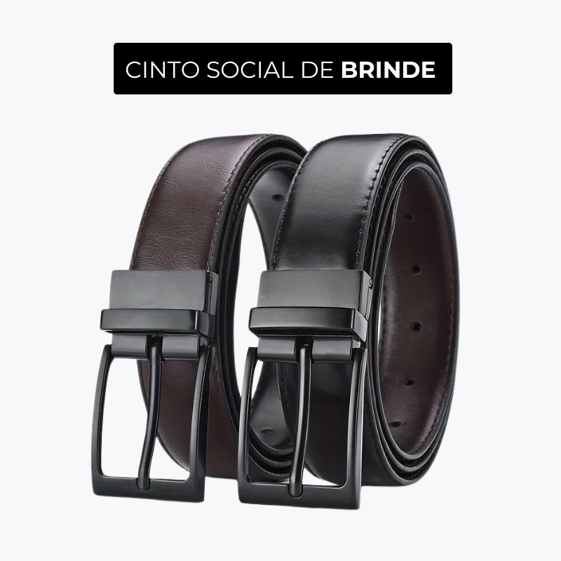 COMPRE 1 LEVE 2 - Calça Social Alfaiataria Gentleman + Cinto Social Couro