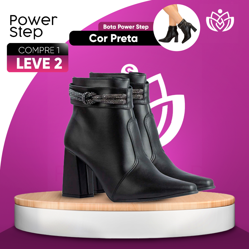 [COMPRE 1 LEVE 2] Bota Cano Baixo Power Step + BRINDE: Meia Translúcida