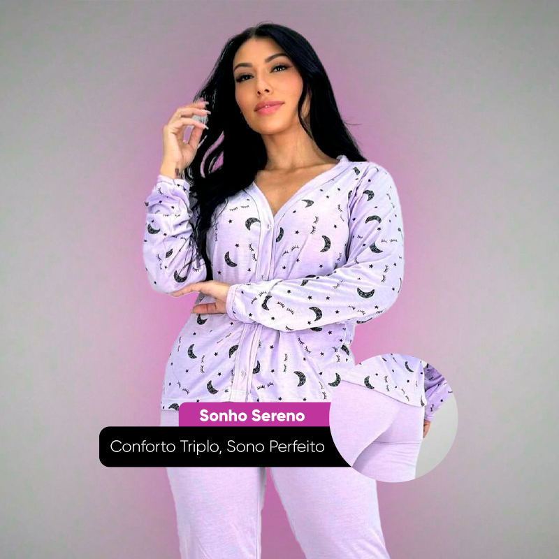 [COMPRE 1 LEVE 3] Conjuntinho de Pijama Sonho Sereno + Brinde Especial