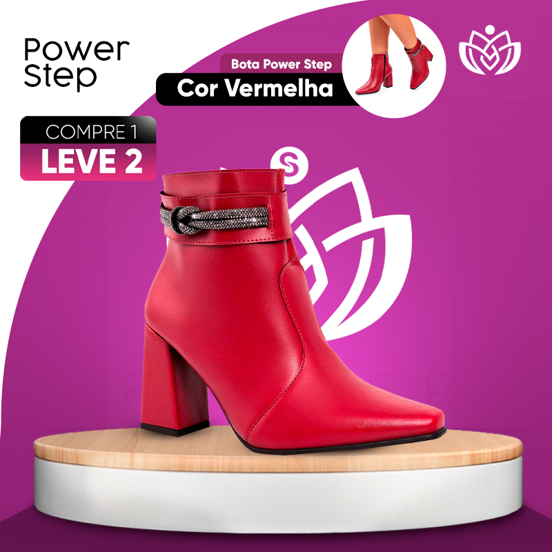 [COMPRE 1 LEVE 2] Bota Cano Baixo Power Step + BRINDE: Meia Translúcida