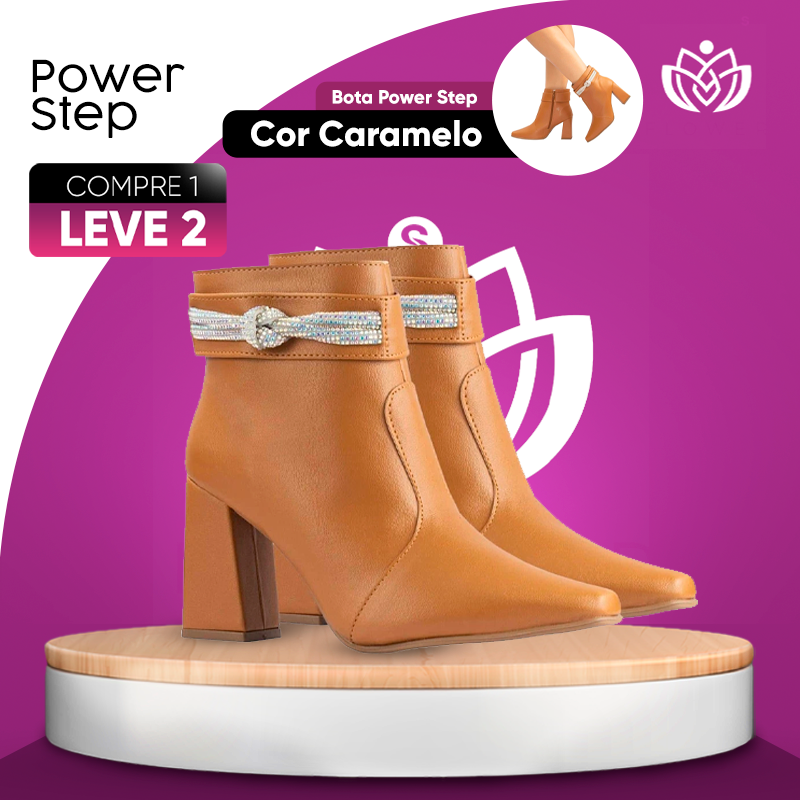[COMPRE 1 LEVE 2] Bota Cano Baixo Power Step + BRINDE: Meia Translúcida