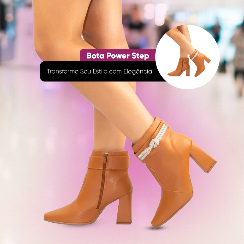 [COMPRE 1 LEVE 2] Bota Cano Baixo Power Step + BRINDE: Meia Translúcida