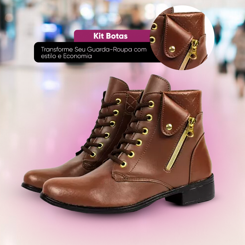 [COMPRE 1 E LEVE 3] Kit de Botas Coturno Cano Baixo + Brinde Especial