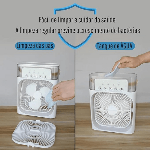 Mini Ar Condicionado e Umidificador Portátil 4 em 1